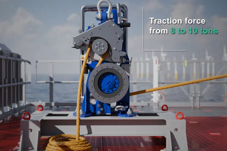 Een voorbeeld van een 3D Animatie over traction force van Dromec